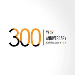 Year Anniversary Vector Template Design Illustration Black Orange Elegant White Background