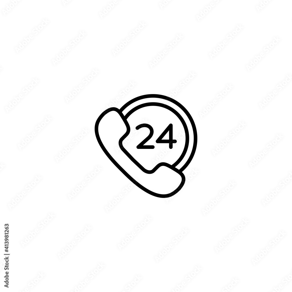 Poster 24 hours icon vector for computer, web and mobile app