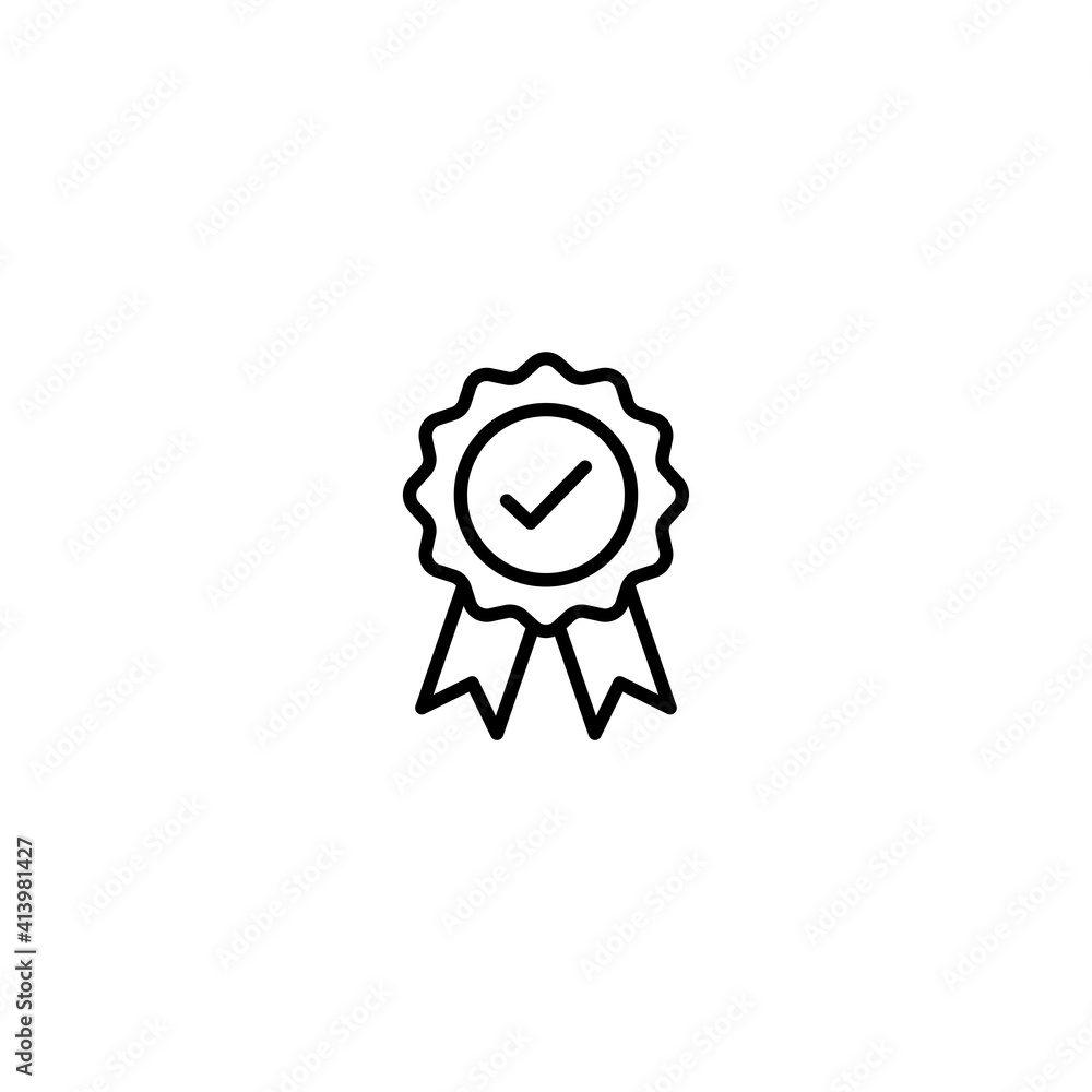 Aufkleber medal with check mark icon vector for computer, web and mobile app
