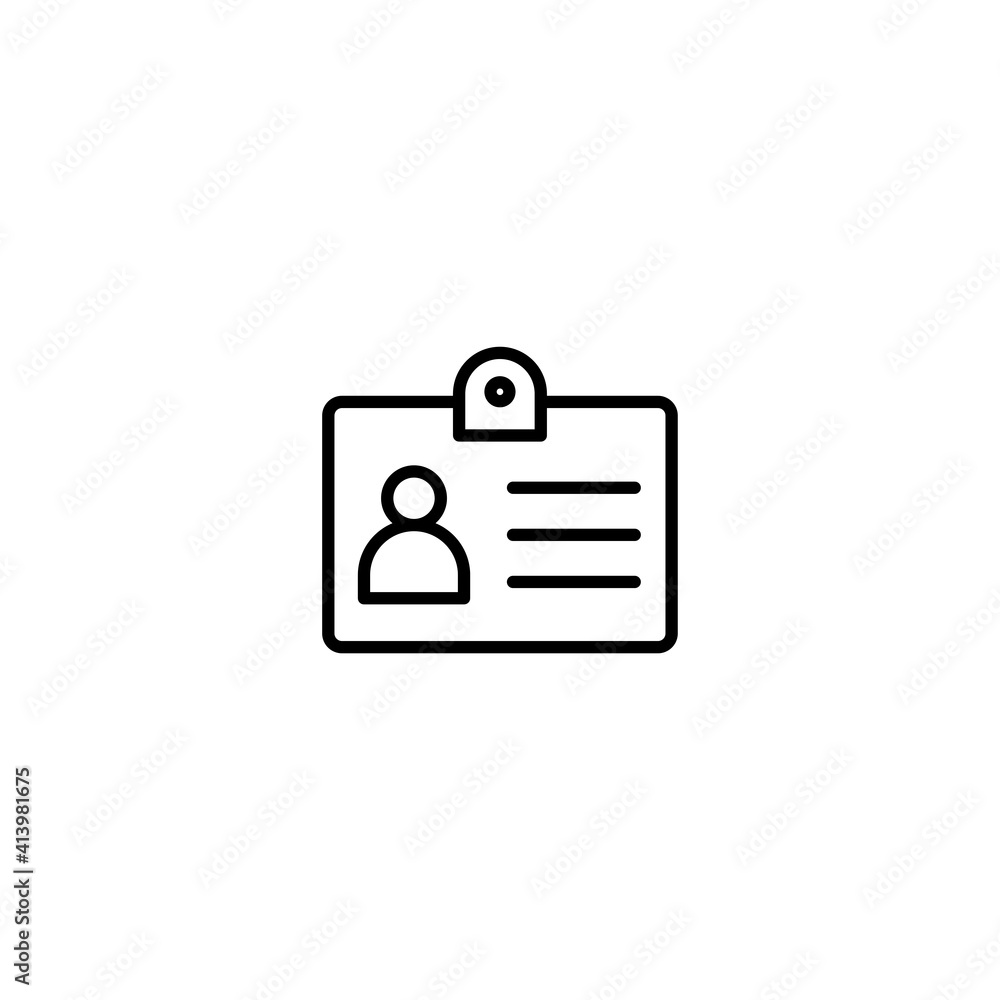 Aufkleber id card icon vector for computer, web and mobile app