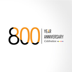 Year Anniversary Vector Template Design Illustration Black Orange Elegant White Background