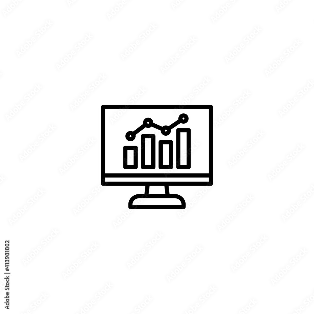 Poster monitor with graph for computer, web and mobile apps