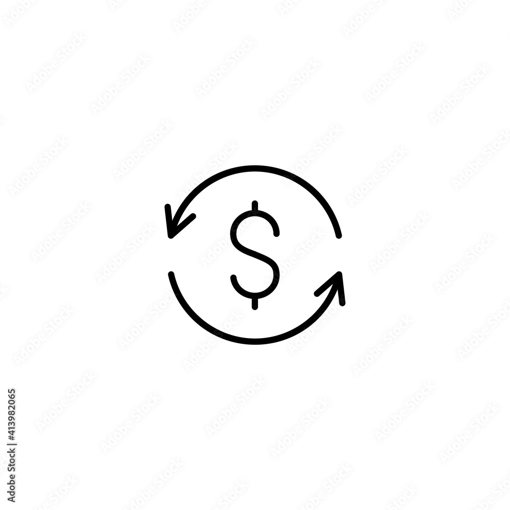 Poster reload dollar icon vector for computer, web and mobile apps