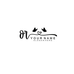 OR Initial handwriting logo template vector