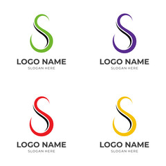 letter S logo concept flat colorful style