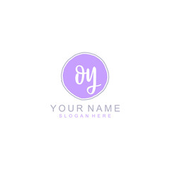 OY Initial handwriting logo template vector