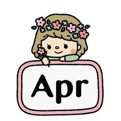 ４月　女の子　おたより・カレンダー　イラスト