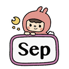 ９月　女の子　おたより・カレンダー　イラスト