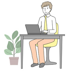 パソコンを使う男性