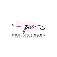 PW Initial handwriting logo template vector