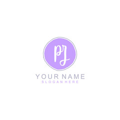 PZ Initial handwriting logo template vector