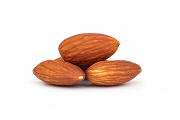 Almonds isolated on white background