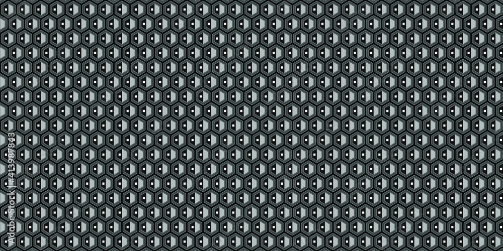 Poster abstract technology dark background with hexagons. modern vector texture illustration