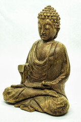 Cultural and religious statues and figurines of Buddha and Hindu spiritual artifacts. 