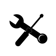 Crossed screwdriver and wrench icon,