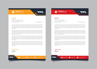 Abstract modern letterhead design and business letterhead design template