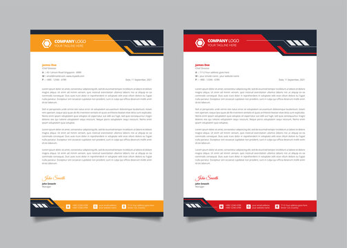 Abstract modern letterhead design and business letterhead design template
