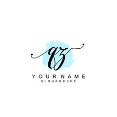 QZ Initial handwriting logo template vector