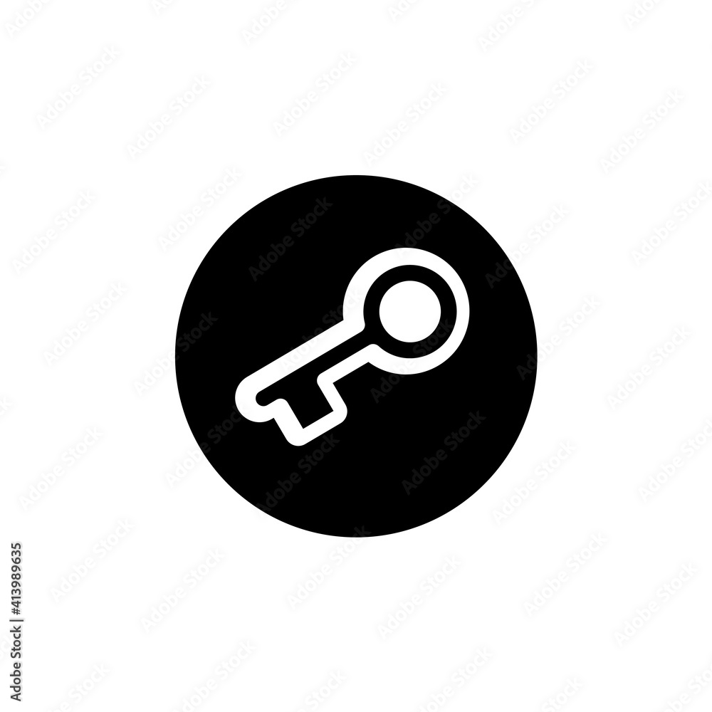 Poster key icon. editable stroke. simple illustration mobile concept app line icon and web design. editable