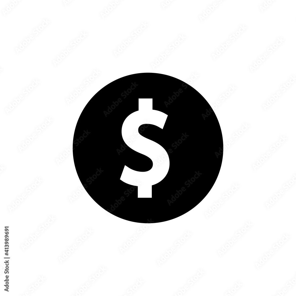 Aufkleber dollar icon. money symbol. editable stroke. simple illustration mobile concept app line icon and web