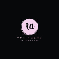 RA Initial handwriting logo template vector