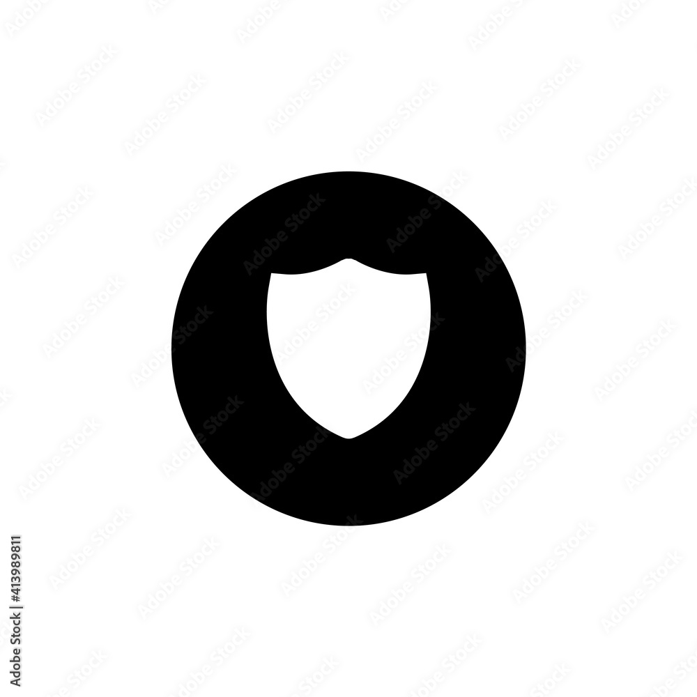 Poster shield icon. security symbol. editable stroke. simple illustration mobile concept app line icon and 
