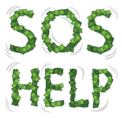 Sos Money Images, vector image illustration