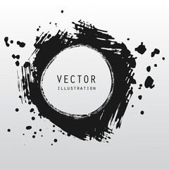 vector splats splashes and blobs of black ink paint in different shapes drips