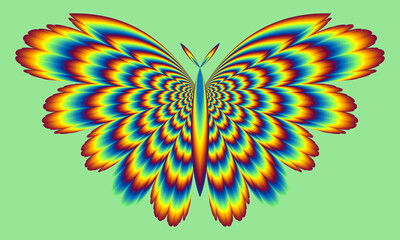 Fire butterfly. Optical illusion of movement.