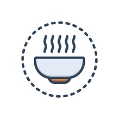 Color illustration icon for bowl
