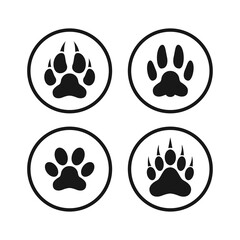 Fototapeta premium paw print icon vector design illustration