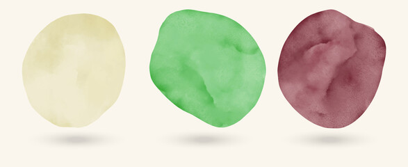 Vector watercolor stains set illustration. Abstract design elements.