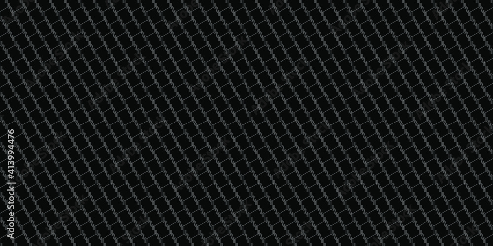 Poster abstract technology dark background with hexagons. modern vector texture illustration