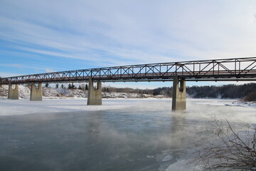 Ice Fog Under The Bridge, Gold Bar Park, Edmonton, Alberta