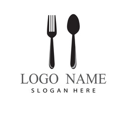 Fototapeta na wymiar spoon and fork logo template illustration