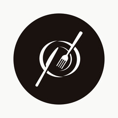 Knife and fork icon. Restaurant icon graphic design vector illustration