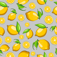 Exotic fruit seamless pattern  in hand-drawn style