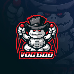 voodoo mascot logo design vector with modern illustration concept style for badge, emblem and t shirt printing. angry voodoo illustration for sport team.