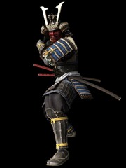 Fototapeta premium Software rendering Japanese armor samurai