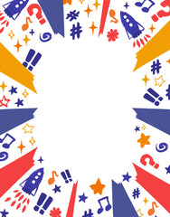 ドローイングの宇宙、音符のベクターイラスト背景素材