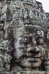 The view of Bayon temple in Siem Reap in Cambodia. Angkor complex.