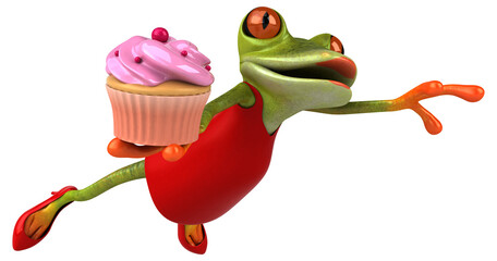 Fun frog - 3D Illustration