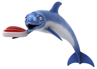 Fun dolphin - 3D Illustration
