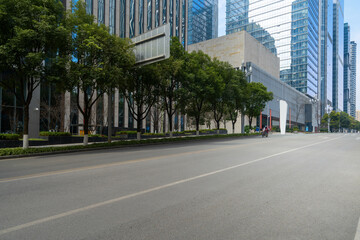 Obraz premium Highway and financial center office building in Chongqing, China