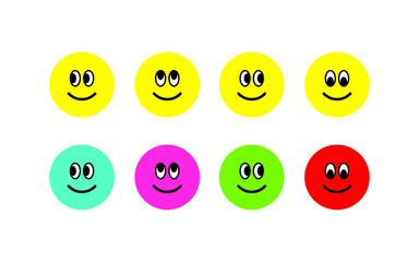 Smiley emoticon icon set of laughing people faces