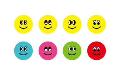 Smiley emoticon icon set of laughing people faces