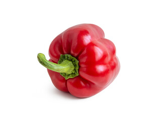 Red ripe bell pepper on a white background