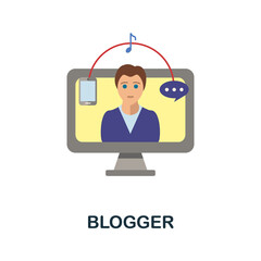 Blogger flat icon. Color simple element from freelance collection. Creative Blogger icon for web design, templates, infographics and more