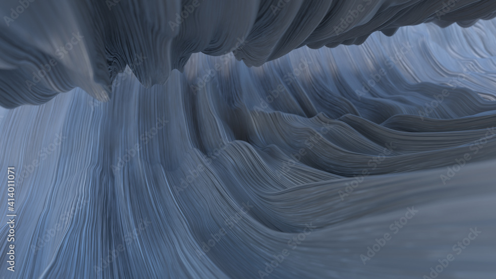 Poster abstract fluid shape. 3d rendering