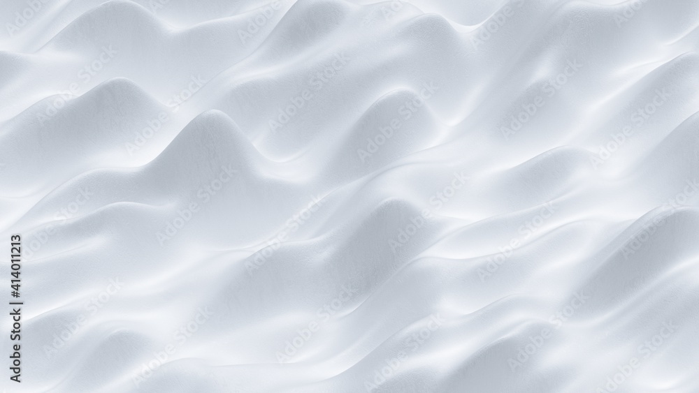 Poster white trembling surface. computer generated abstract background. 3d render illustration